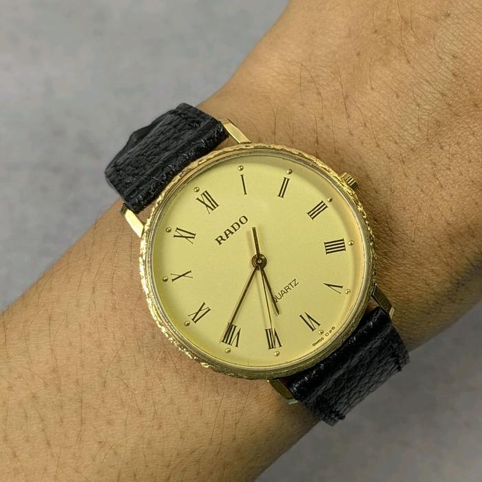 Jam Tangan Vintage Rado Quartz Gold Original