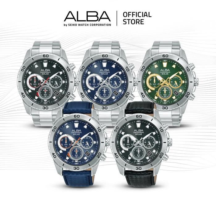 Alba Active Jam Tangan Pria Solar Chronograph Collection AZ5011 AZ5013 AZ5015 AZ5017 AZ5019