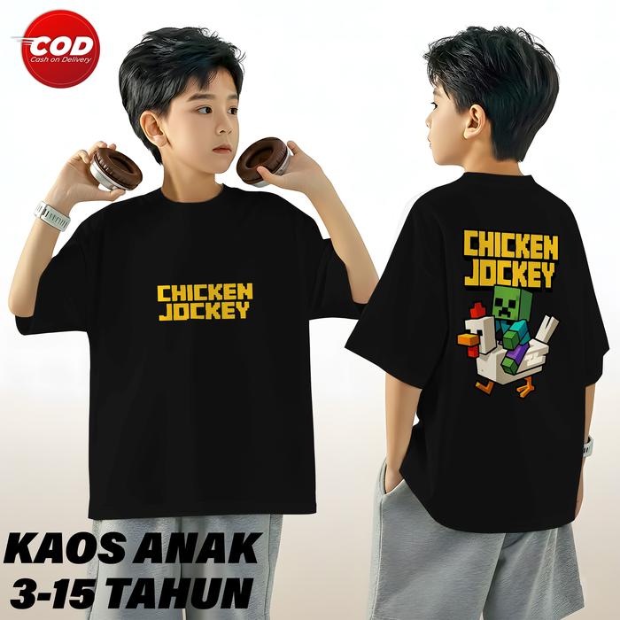 Kaos Anak Distro Premium(CHICKEN JOCKEY V2)– Unisex Sablon DTF kualitas tinggi, lembut & tidak kaku