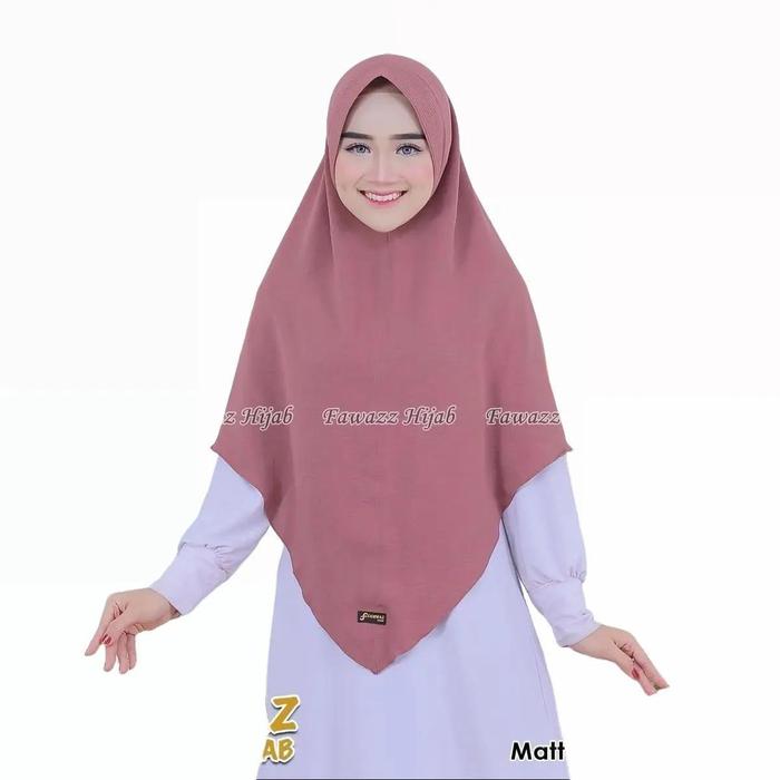 Fawwaz Hijab Khimar Lira Lancip Bahan Crinkle Airflow Panjang 90cm-110cm Hijab Syari Muslim Kerudung