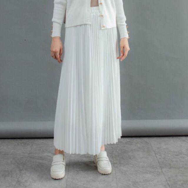 ROK PUTIH PLEATS FULL FURING PRIMA HIJAB OUTFIT (3610)