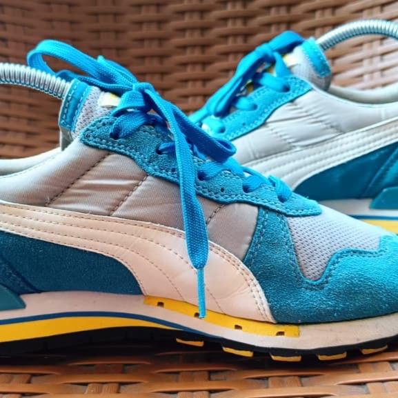 Puma TX-3 Sepatu Olahraga dengan Desain Warna Biru dan Kuning untuk Keseharian