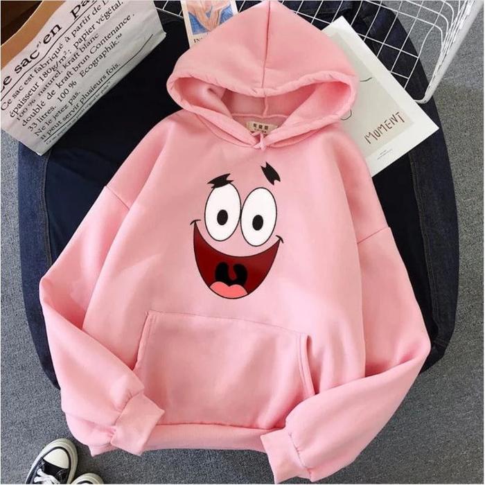 Jaket Hoodie Anak Cowok Cewek Kece Spongebob Patrik Crab Fashion Crewneck Casual Pakaian Laki Laki P