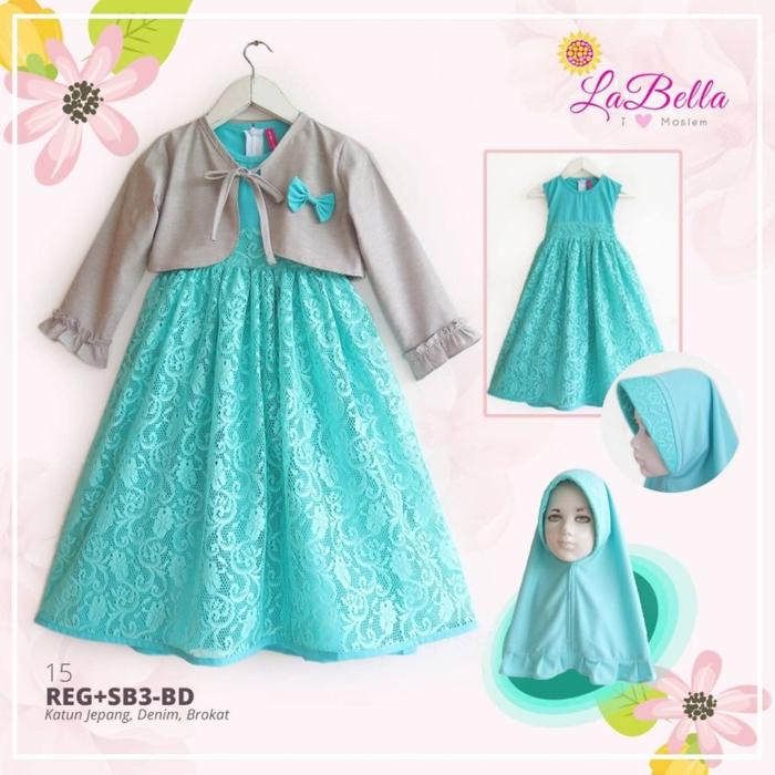 [ LAURA ] by gamis dress kutung baju pesta brokat full premium cardigan anak baju muslim pesta anak 