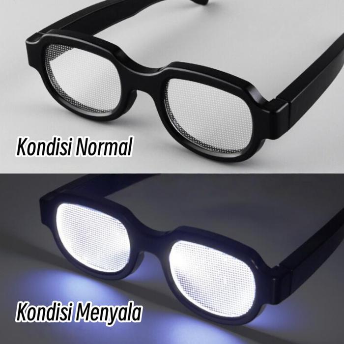 Kacamata Conan Led Nyala Efek Khusus Bercahaya/Luminous Glasses Cool Flash Conan Glasses/Eyewear Gif