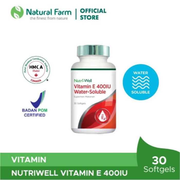 VITAMIN E TERBAIK NUTRI WELL VITAMIN E 400IU WATER SOLUBLE ASLI - NUTRIWELL VITAMIN E 400IU ORIGINAL