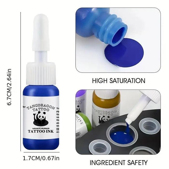 10Pcs Tinta Tato Full Set Set Tinta Tato Ink Tatto Ink Tattoo Warna-Warna Halus Tatto Ink Tattoo Ink