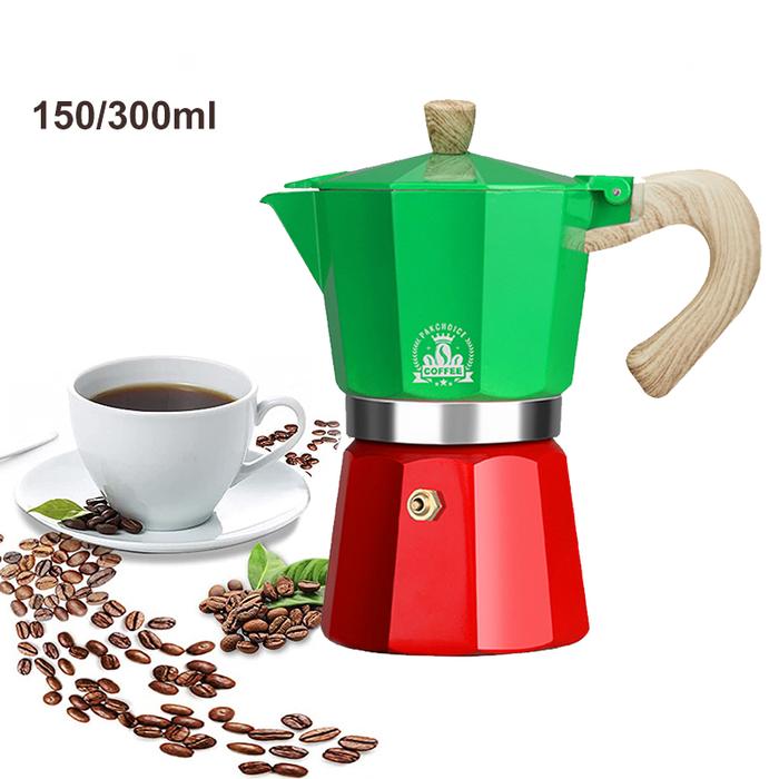 Coffee Moka Pot Aluminum Espresso Coffee Maker Pot 150/300ML Latte