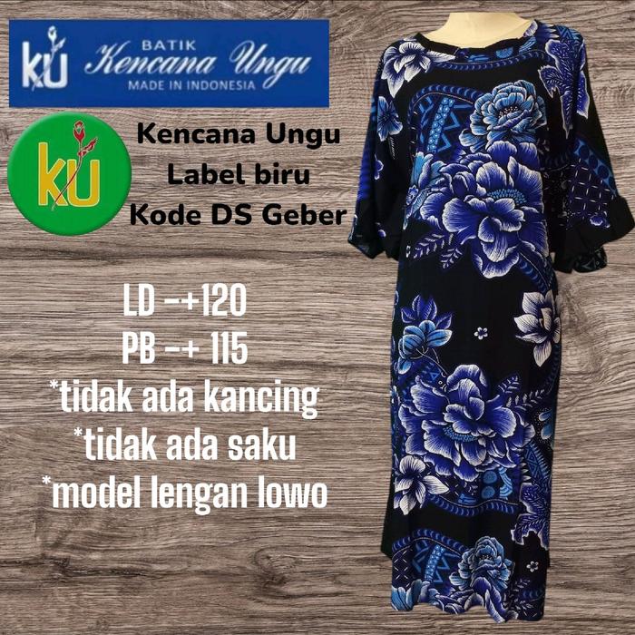 Daster kencana ungu label biru kode DS Geber Wanita Rayon Batik dAsTeR emak Kain