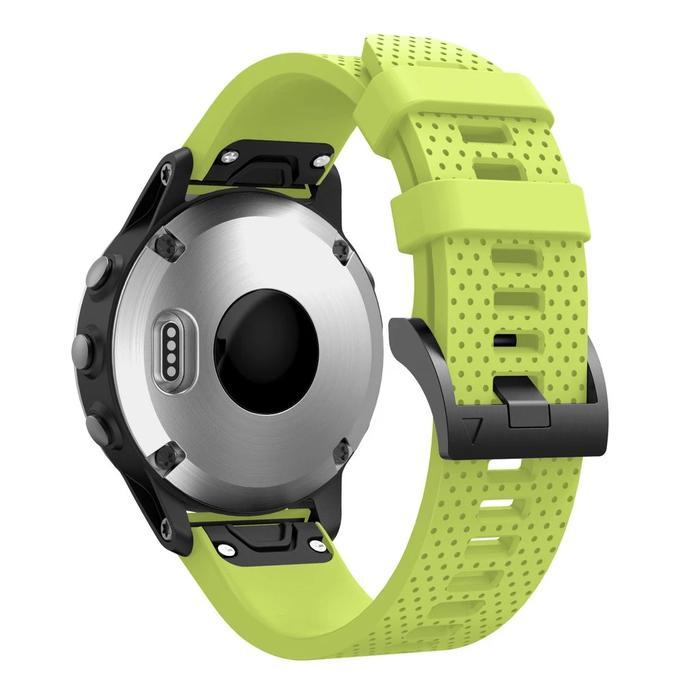 TALI JAM untuk Garmin Fenix 8 43mm 7s 6s 5s Sapphire Solar RUBBER Buckle Watch Band Strap