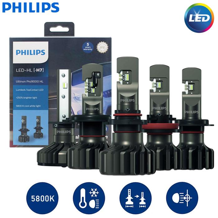 Lampu Mobil Philips Ultinon Pro9000 H1 H4 H7 LED H8 H11 H16 HB3 HB4