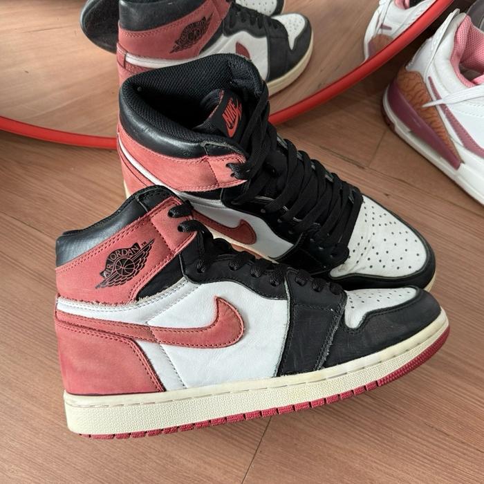 Nike Air Jordan 1 High Retro OG Summit White & track red black original murah - sneakers second mark