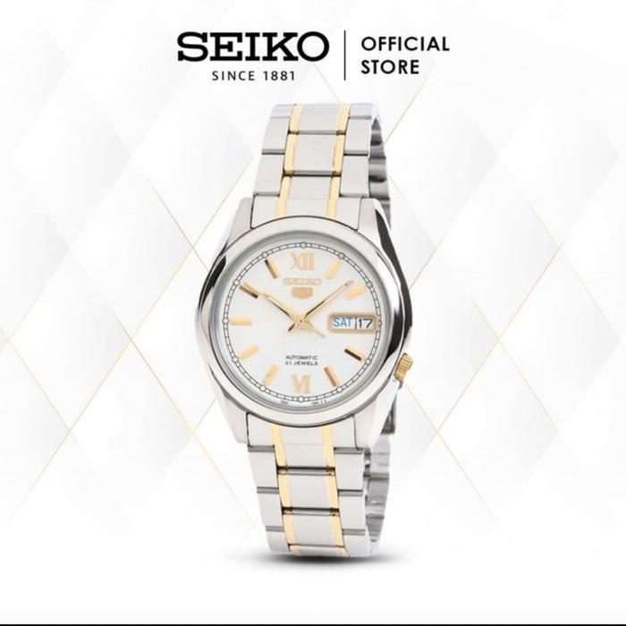 Jam Tangan Pria Automatic Seiko 5 Vintage SNKL57K1 Otomatis / Automatic 21 Jewels White Dial Dual To