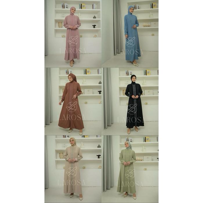 Size JUMBO- Gamis Larosa - Gaun Muslimah Elegan dengan Desain Bordir dan Warna Menarik untuk Tampila