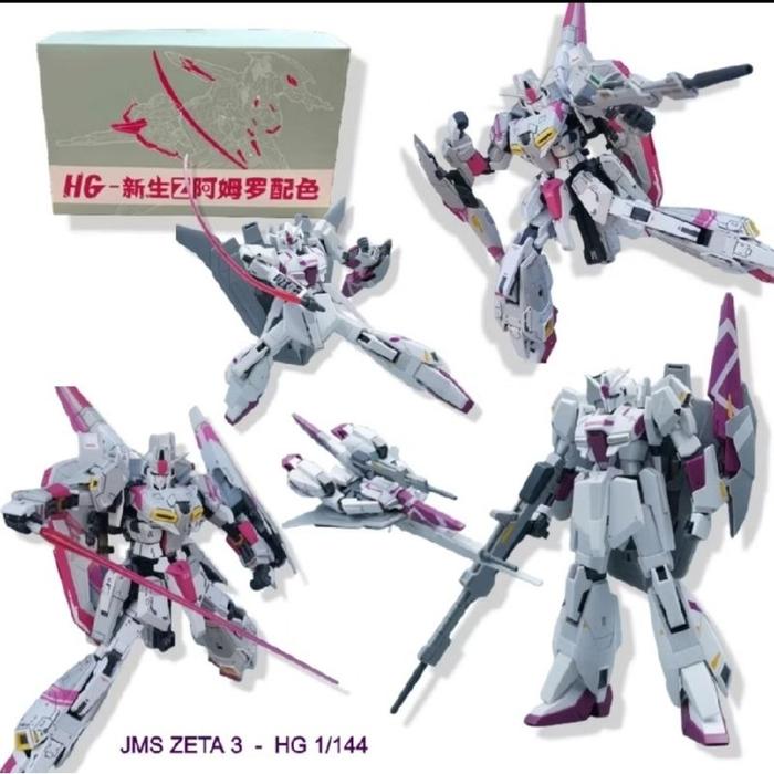 JMS HG 1/144 Zeta III  3 A Karaba Fighter Amura Ray Zeta 3 A Karaba Model Kit Newborn Amuro Color Sc