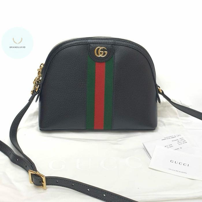 GUCCI OPHIDIA DOME ALMA BLACK LEATHER