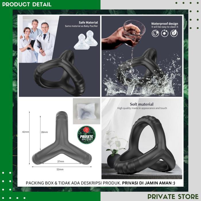 BARANG TERLARIS COCK RING TRIANGLE SILICONE - Cincin Triple Alat Jepit Vital Pria Kuat Tahan Lama Ba
