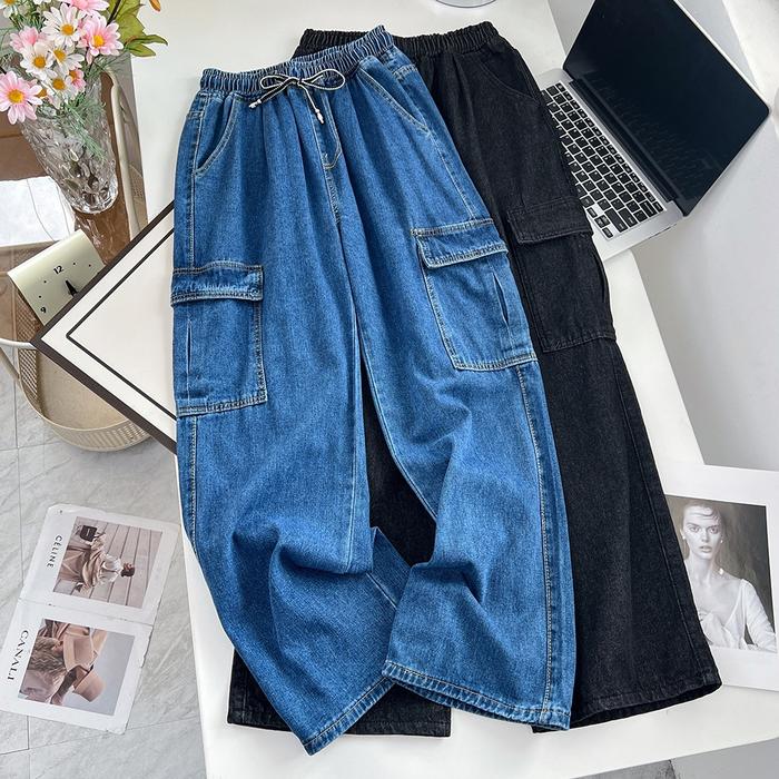 [gratis 1 set]Celana panjang pria jeans a1 carpenter Celana jeans pria longgar Celana terbaru jeans 
