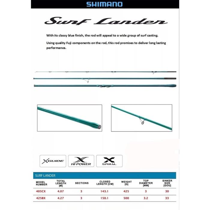 TERLARIS Joran Sambung 3 Shimano Surf Lander 2022 READY