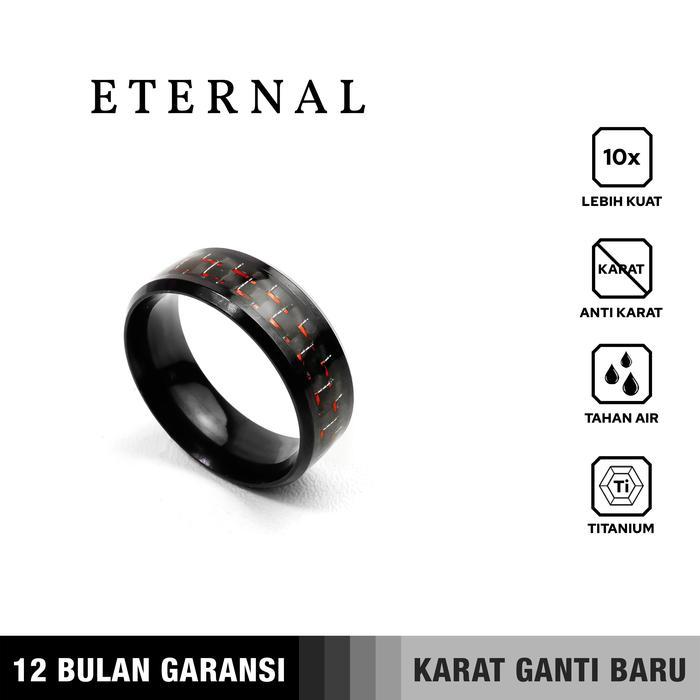 Emrys Premium Ring Eternal Real Titanium Anti Karat Cincin Titanium Pria
