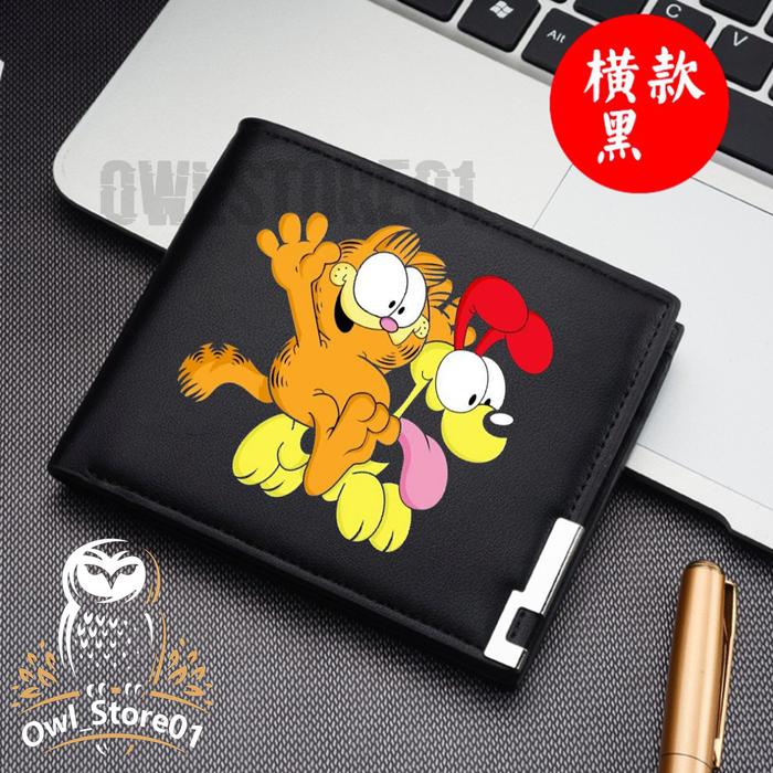 Dompet Pria Lipat GARFIELD Dompet Kulit Men Fashion Letter Wallet GARFIELD KEREN