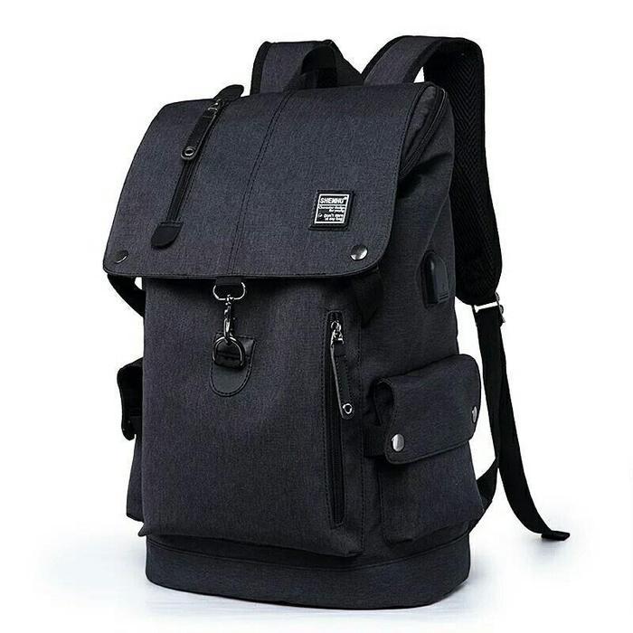 Tas Ransel Pria Elbrus Multi Fungsi Kanvas 40L - Hitam