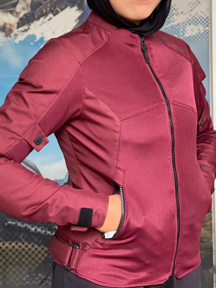 Alpinestars Stella C-1 Air Jacket Mesh Protector Jaket Touring Wanita - Burgundy