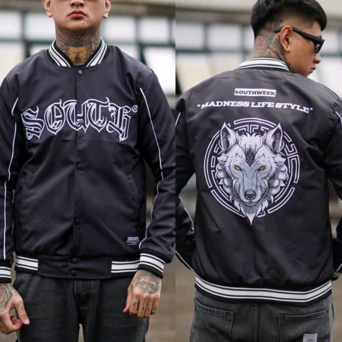 SALVIO JACKET HOODIE - BOMBER JACKET - NASCAR JACKET Bordir Kancing Parasut Jaket Pria Sablon Motif 