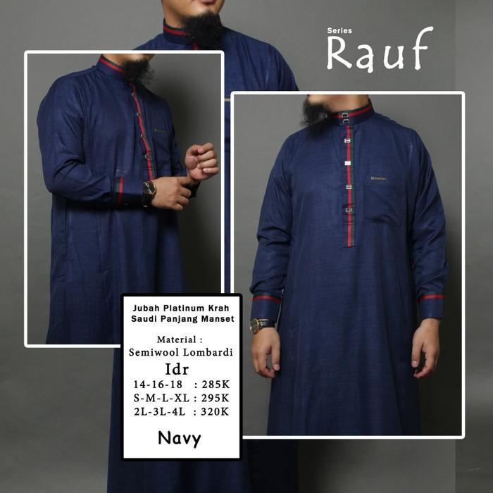 Stok Baru jubah pria lengan panjang al amwa platinum gucci manset semi wol
