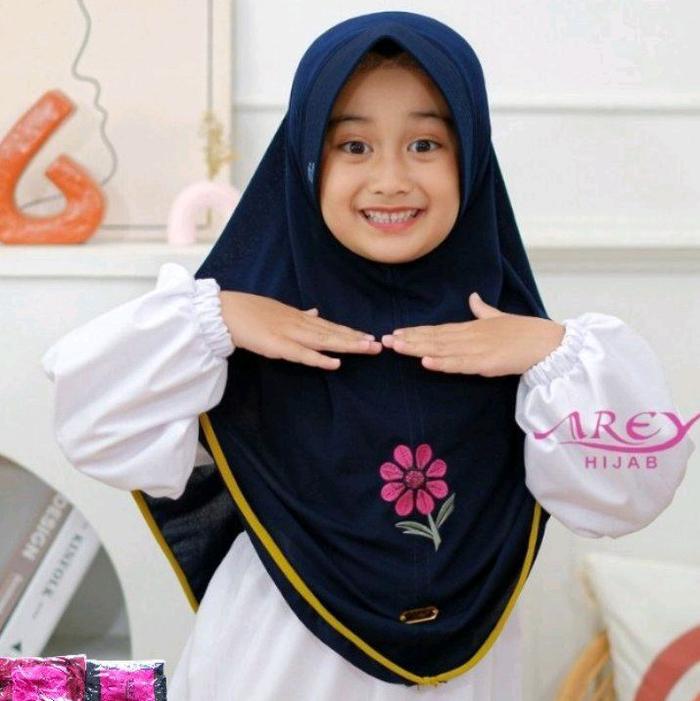 Hijab Kids bordir bunga, Produk ori by Arey