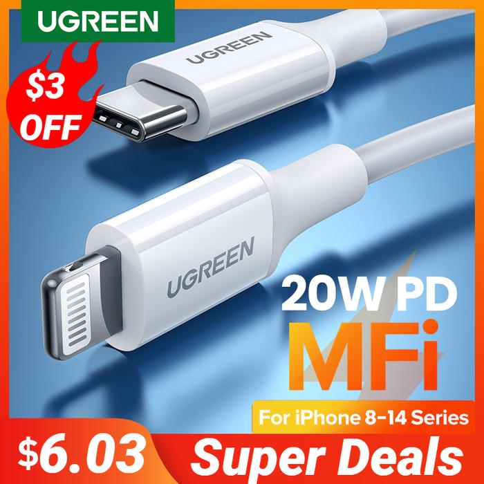 UGREEN MFi 20W PD USB C to Lightning Cable for iPhone 14 13 12 Pro