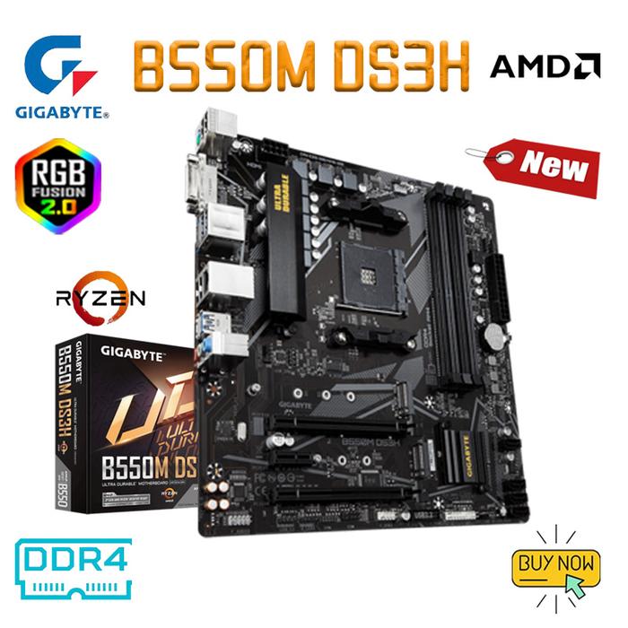 AMD B550 Motherboard Gigabyte B550M DS3H Mainboard  PCI-E 4.0 M.2