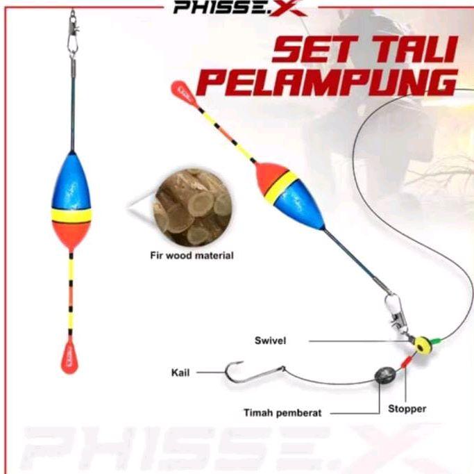 Phissex Pelampung Pancing Anti Badai Set Tali dengan Swivel Kail Timah Pemberat Stopper untuk Keaman