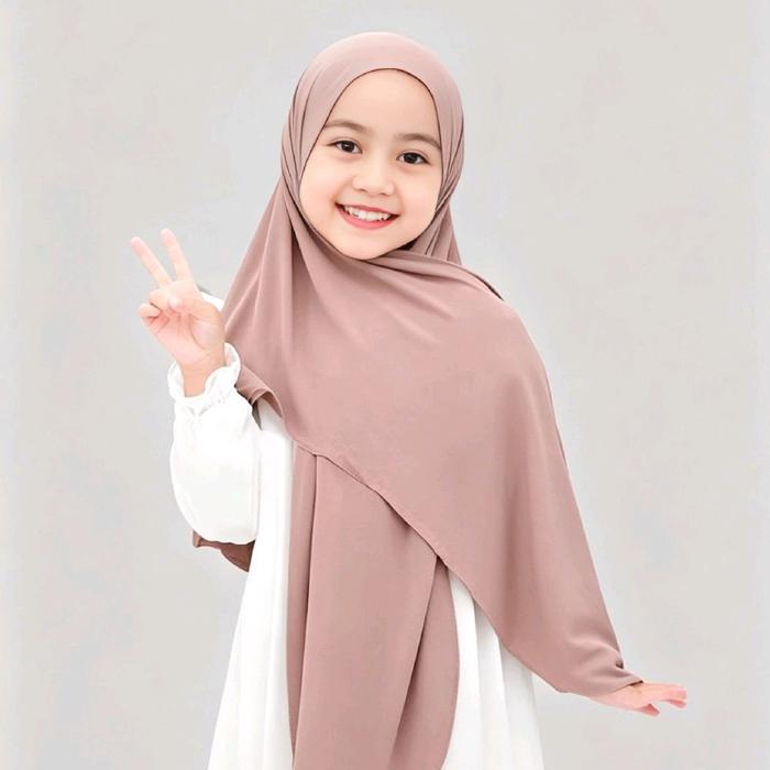 Hijab Pasmina Oval Jersey Anak Hijab Pastan Oval Anak Bahan Lembut Nyaman untuk Keseharian