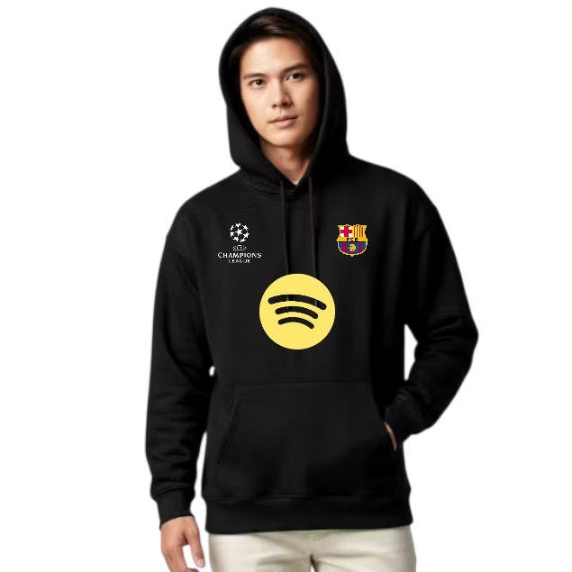 Barcelona Sweter Hodie Jumper Club Bola Propesional Unisex Katun Flic Maron Hitam Navy Nyaman Stylis