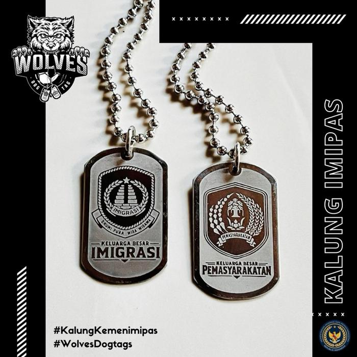 Kalung kemenimipas / Kalung imigrasi / dogtags kemenimipas / Kalung pemasyarakatan / kementerian imi