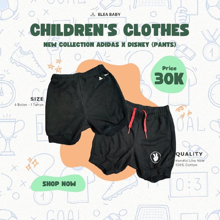 Celana Pendek Anak Adidas x Disney 6-12 Bulan Thrift Original