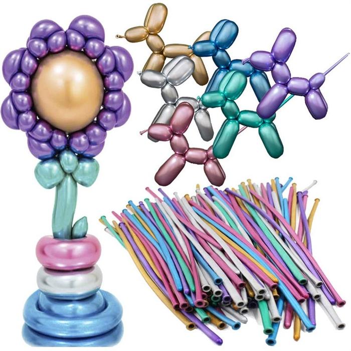 MM - Balon Twist Chrome Balon Pentil Balon Panjang Balon Bisa di Bentuk Balon Latex Twist Chrome