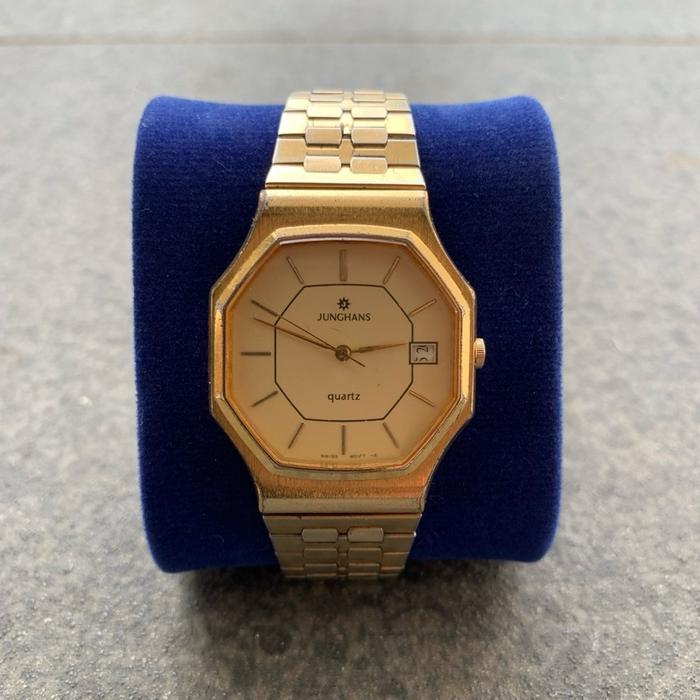 Jam tangan JUNGHANS QUARTZ HEXAGON GOLD DIAL VINTAGE