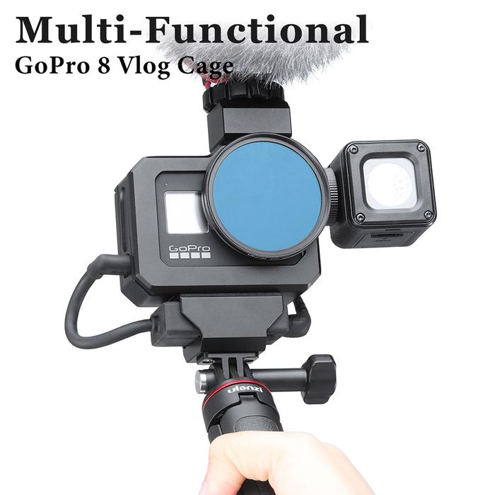 Ulanzi Metal Case for GoPro Hero 8 Black Vlog Cage with Cold Shoe