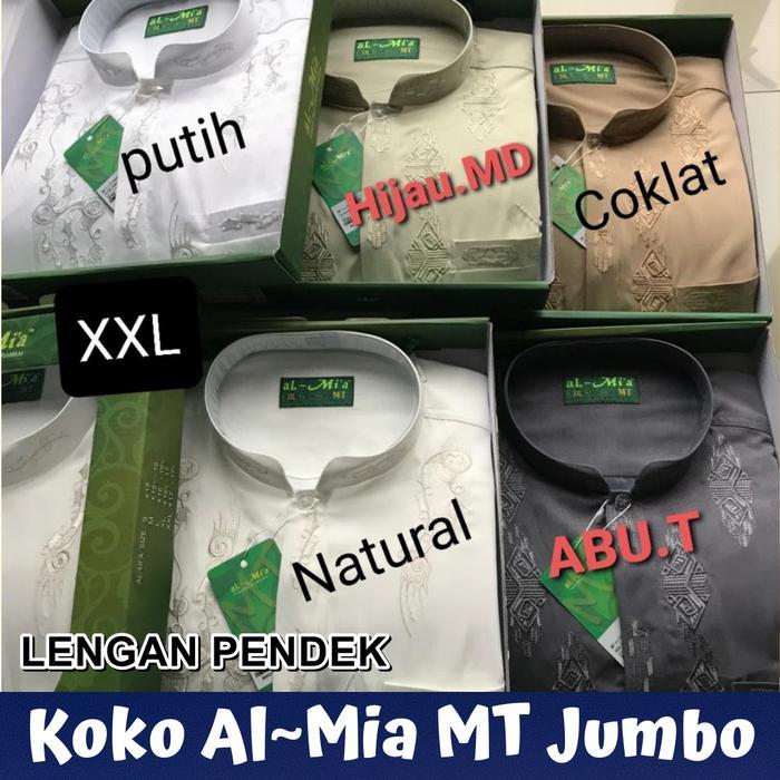 TF838 Baju koko pria al mia MT jumbo lengan pendek 100% original almia besar PROMO