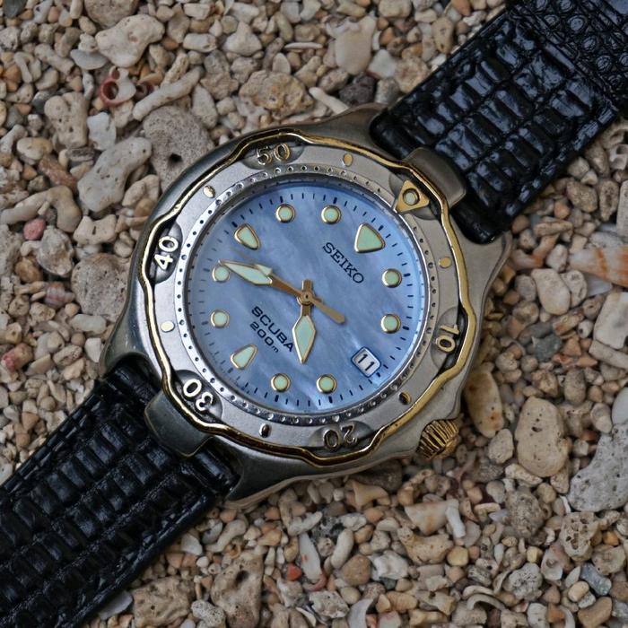 Jam Tangan 90s Seiko Scuba diver Dial kerang