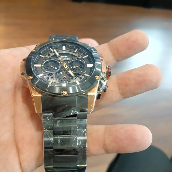 EXPEDITION WATCH E6830M BLACK ROSEGOLD DAN ALL BLACK Quartz Stainless