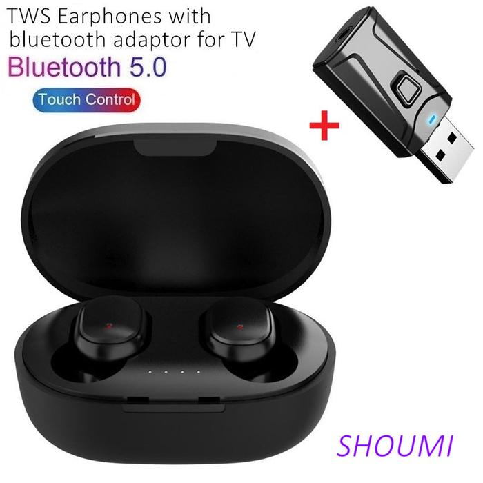 TWS Wireless Earphones Sports Waterproof Bluetooth Earbuds USB TV