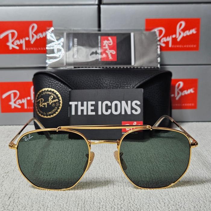Kacamata Rayban The MARSHAL RB3648 OO1 Gold Lens Green Original