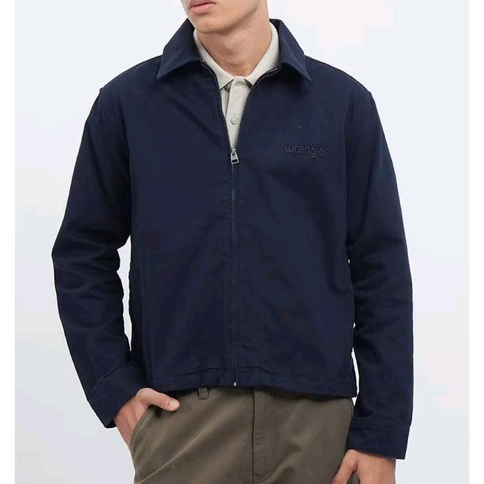 Wrangler Jacket Bomber Pria Reguler Fit Original ABNER E002 Navy - Jaket Pria