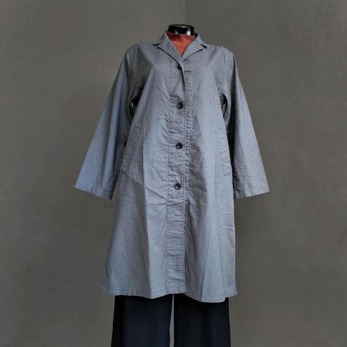 UNIQLO LINEN GREY LONG COAT