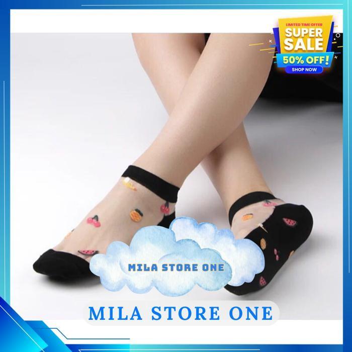 KAUS KAKI WANITA CUTE ULTRATHIN TRANSPARENT CRYSTAL LACE KAOS KAKI MOTIF SOCKS 06S KUALITAS TERBAIK