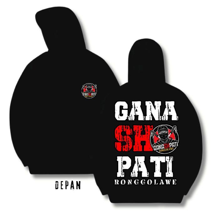 HOODIE GANASHPATI BasicBulu Hitam Lembut Nyaman Panjang Pria Wanita Pendek Sweater Unisex Bulat Dis
