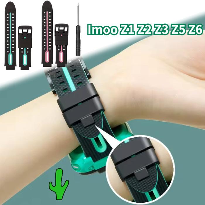 Tali Jam Anak Imoo Silicone Rubber Strap untuk Imoo Z1/Z2/Z3/Z5/Z6 Smartwatch